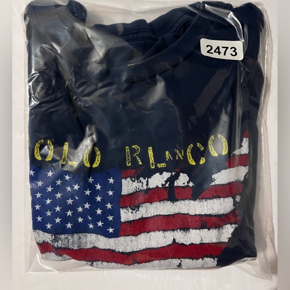 Polo Ralph Lauren Boys Girls XL Blue Short Sleeve TShirt‎ American Flag New York - Picture 8 of 8